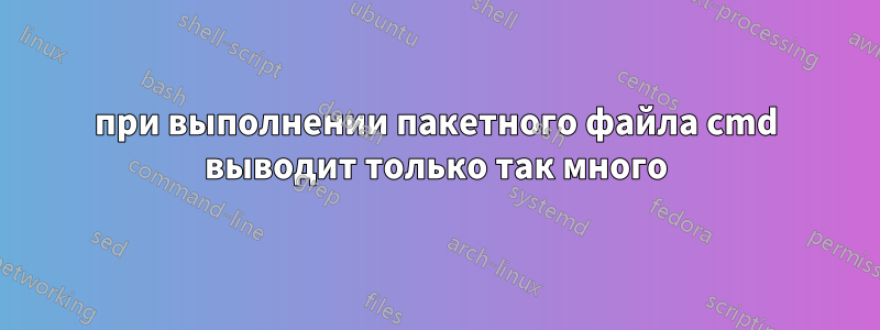 при выполнении пакетного файла cmd выводит только так много