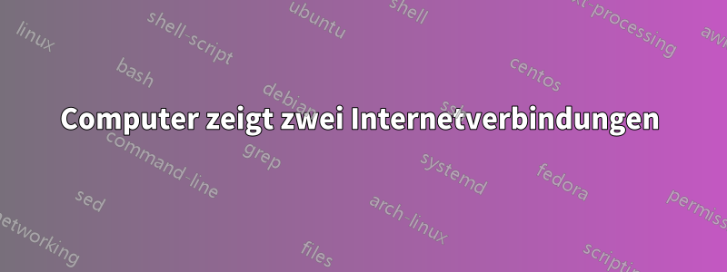 Computer zeigt zwei Internetverbindungen