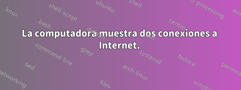 La computadora muestra dos conexiones a Internet.