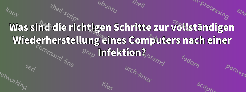 Was sind die richtigen Schritte zur vollständigen Wiederherstellung eines Computers nach einer Infektion?