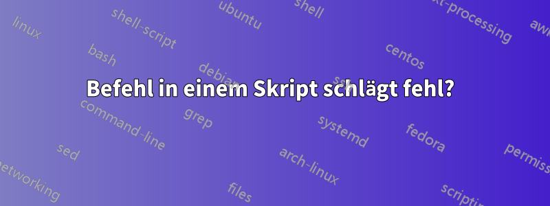 Befehl in einem Skript schlägt fehl? 