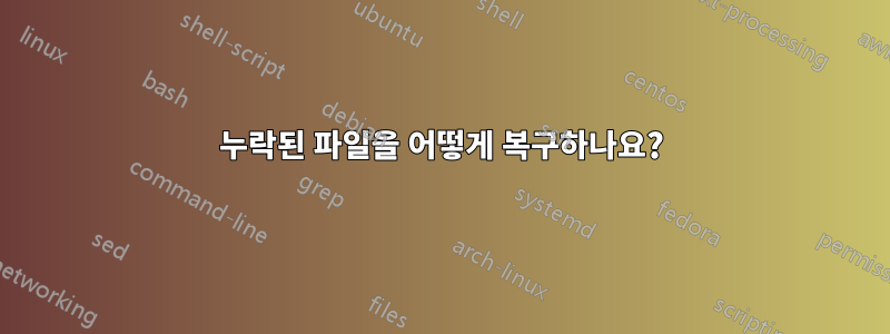 누락된 파일을 어떻게 복구하나요?