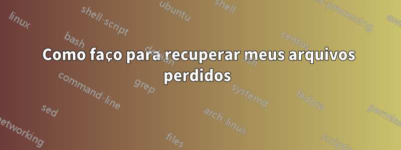 Como faço para recuperar meus arquivos perdidos 