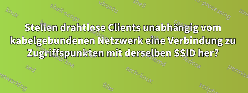 Stellen drahtlose Clients unabhängig vom kabelgebundenen Netzwerk eine Verbindung zu Zugriffspunkten mit derselben SSID her?