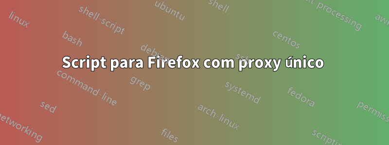 Script para Firefox com proxy único