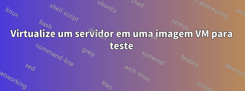 Virtualize um servidor em uma imagem VM para teste