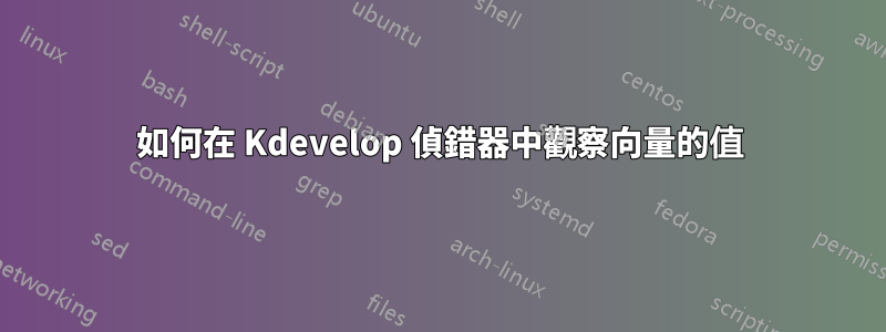 如何在 Kdevelop 偵錯器中觀察向量的值