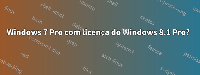 Windows 7 Pro com licença do Windows 8.1 Pro? 