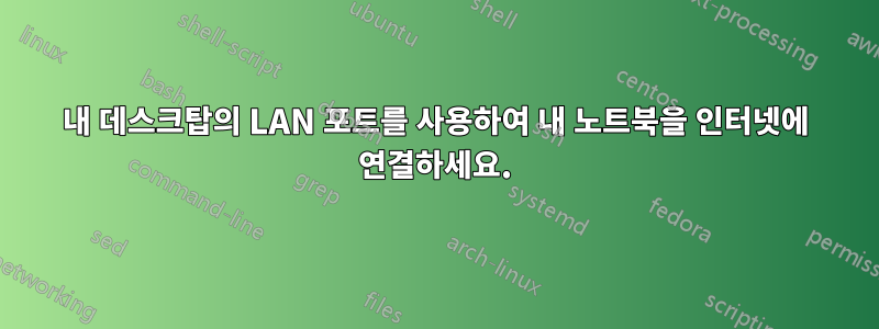 내 데스크탑의 LAN 포트를 사용하여 내 노트북을 인터넷에 연결하세요.