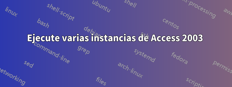 Ejecute varias instancias de Access 2003