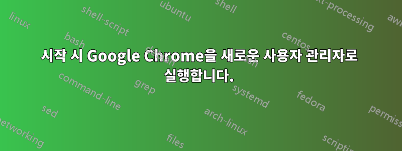 시작 시 Google Chrome을 새로운 사용자 관리자로 실행합니다.