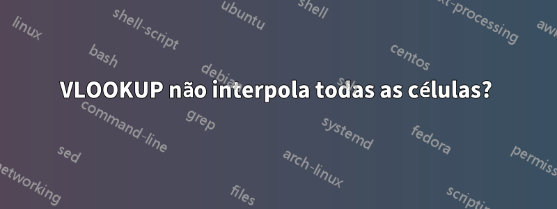 VLOOKUP não interpola todas as células?