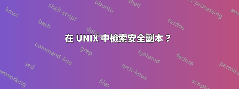 在 UNIX 中檢索安全副本？