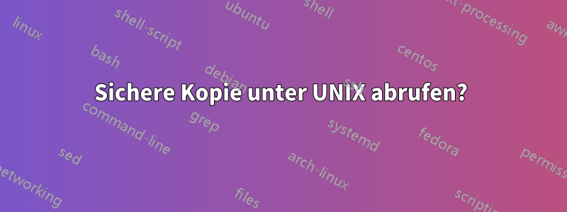 Sichere Kopie unter UNIX abrufen?