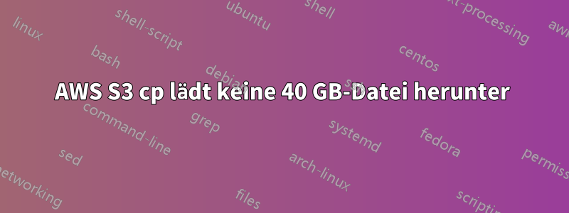 AWS S3 cp lädt keine 40 GB-Datei herunter