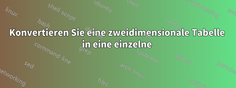 Konvertieren Sie eine zweidimensionale Tabelle in eine einzelne