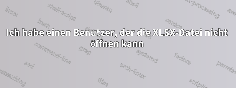 Ich habe einen Benutzer, der die XLSX-Datei nicht öffnen kann