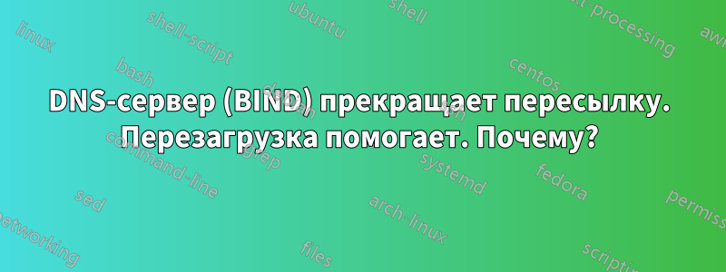 DNS-сервер (BIND) прекращает пересылку. Перезагрузка помогает. Почему?