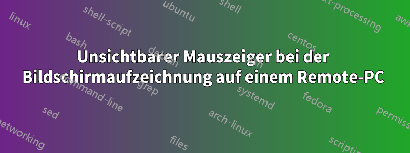 Unsichtbarer Mauszeiger bei der Bildschirmaufzeichnung auf einem Remote-PC