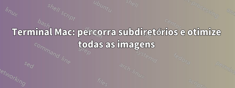 Terminal Mac: percorra subdiretórios e otimize todas as imagens