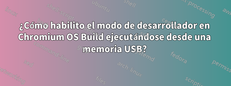 ¿Cómo habilito el modo de desarrollador en Chromium OS Build ejecutándose desde una memoria USB?