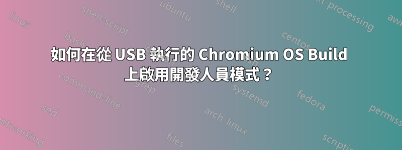 如何在從 USB 執行的 Chromium OS Build 上啟用開發人員模式？