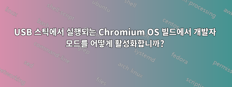 USB 스틱에서 실행되는 Chromium OS 빌드에서 개발자 모드를 어떻게 활성화합니까?