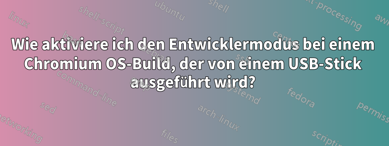 Wie aktiviere ich den Entwicklermodus bei einem Chromium OS-Build, der von einem USB-Stick ausgeführt wird?