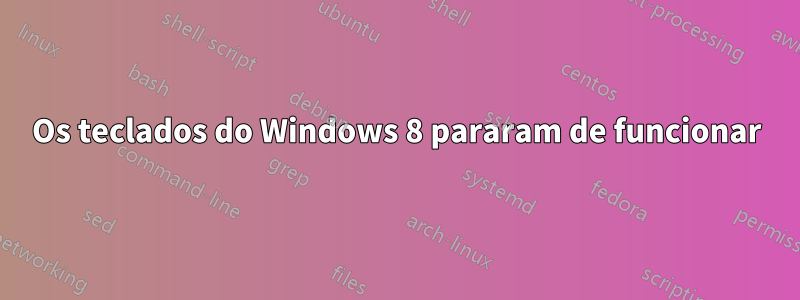 Os teclados do Windows 8 pararam de funcionar