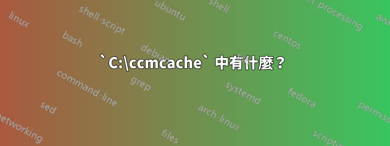 `C:\ccmcache` 中有什麼？