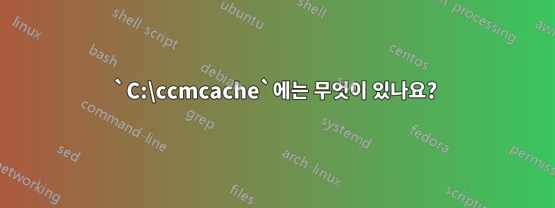 `C:\ccmcache`에는 무엇이 있나요?