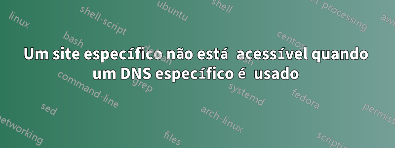 Um site específico não está acessível quando um DNS específico é usado