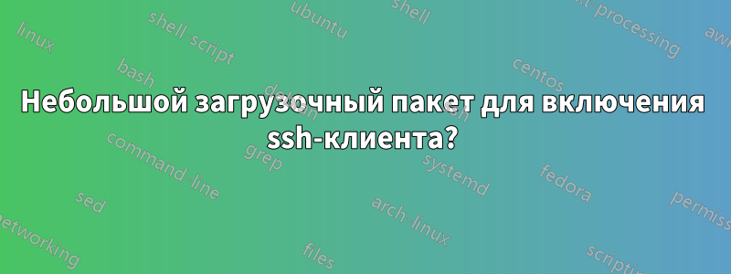 Небольшой загрузочный пакет для включения ssh-клиента?