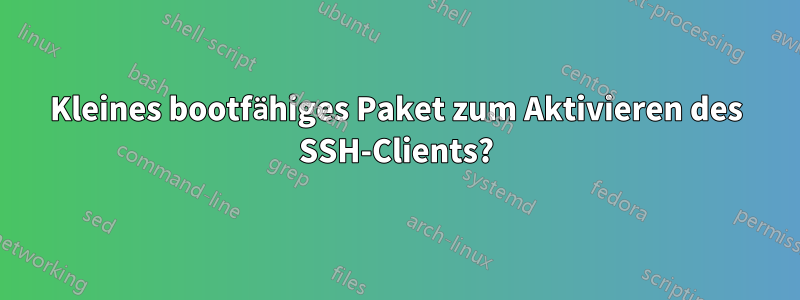 Kleines bootfähiges Paket zum Aktivieren des SSH-Clients?