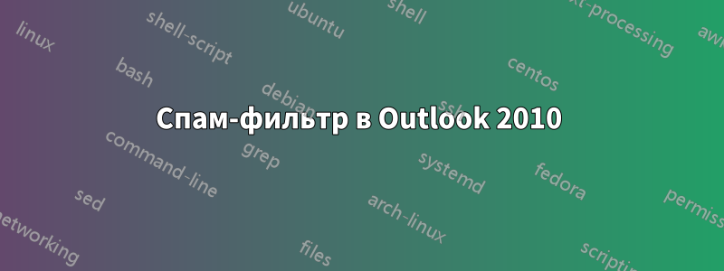 Спам-фильтр в Outlook 2010