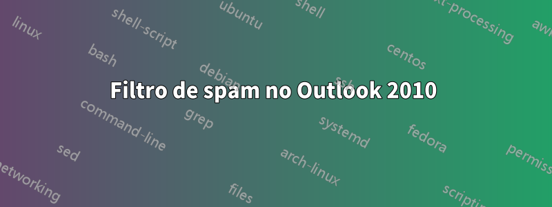 Filtro de spam no Outlook 2010