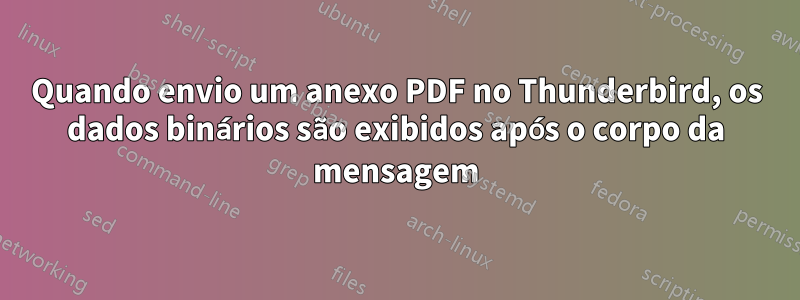 Quando envio um anexo PDF no Thunderbird, os dados binários são exibidos após o corpo da mensagem