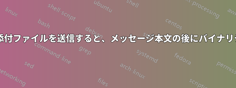 ThunderbirdでPDF添付ファイルを送信すると、メッセージ本文の後にバイナリデータが表示されます