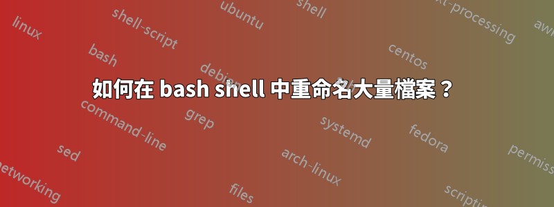 如何在 bash shell 中重命名大量檔案？