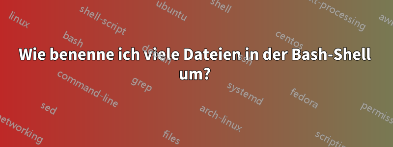 Wie benenne ich viele Dateien in der Bash-Shell um?