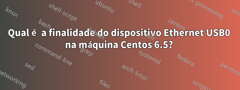 Qual é a finalidade do dispositivo Ethernet USB0 na máquina Centos 6.5?