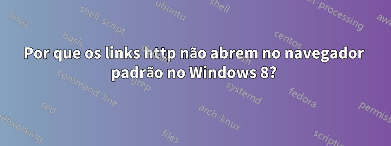 Por que os links http não abrem no navegador padrão no Windows 8?