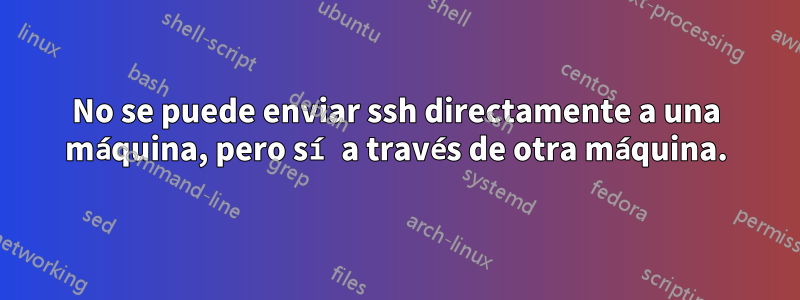 No se puede enviar ssh directamente a una máquina, pero sí a través de otra máquina.