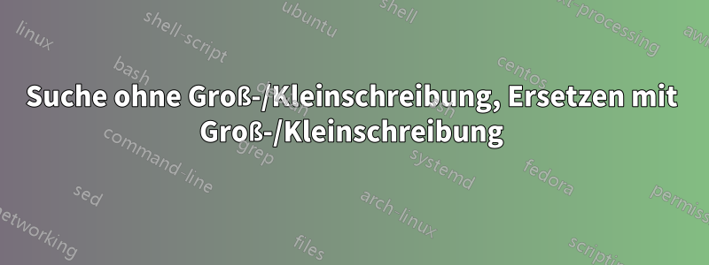 Suche ohne Groß-/Kleinschreibung, Ersetzen mit Groß-/Kleinschreibung