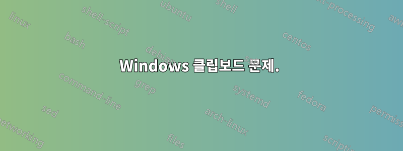 Windows 클립보드 문제.