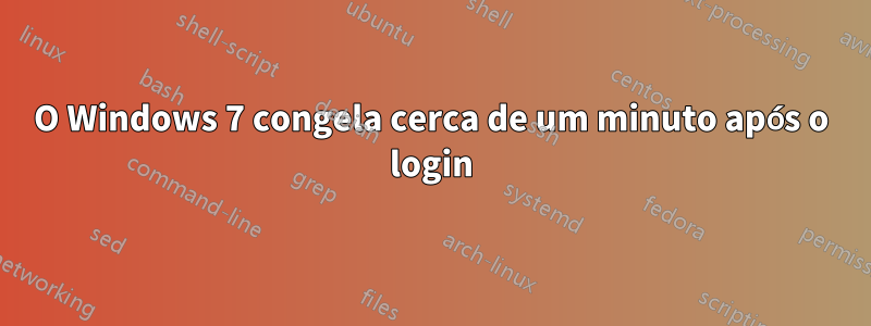 O Windows 7 congela cerca de um minuto após o login