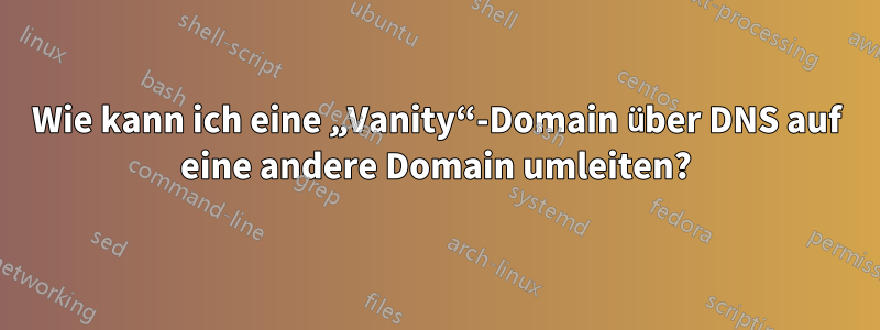 Wie kann ich eine „Vanity“-Domain über DNS auf eine andere Domain umleiten?