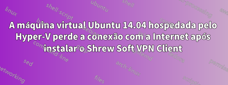 A máquina virtual Ubuntu 14.04 hospedada pelo Hyper-V perde a conexão com a Internet após instalar o Shrew Soft VPN Client