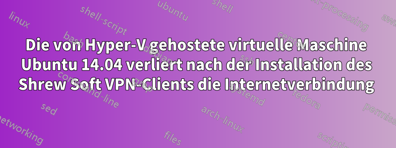 Die von Hyper-V gehostete virtuelle Maschine Ubuntu 14.04 verliert nach der Installation des Shrew Soft VPN-Clients die Internetverbindung