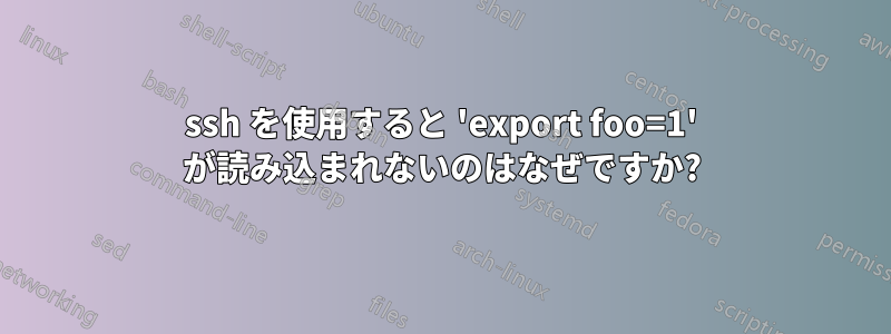 ssh を使用すると 'export foo=1' が読み込まれないのはなぜですか?